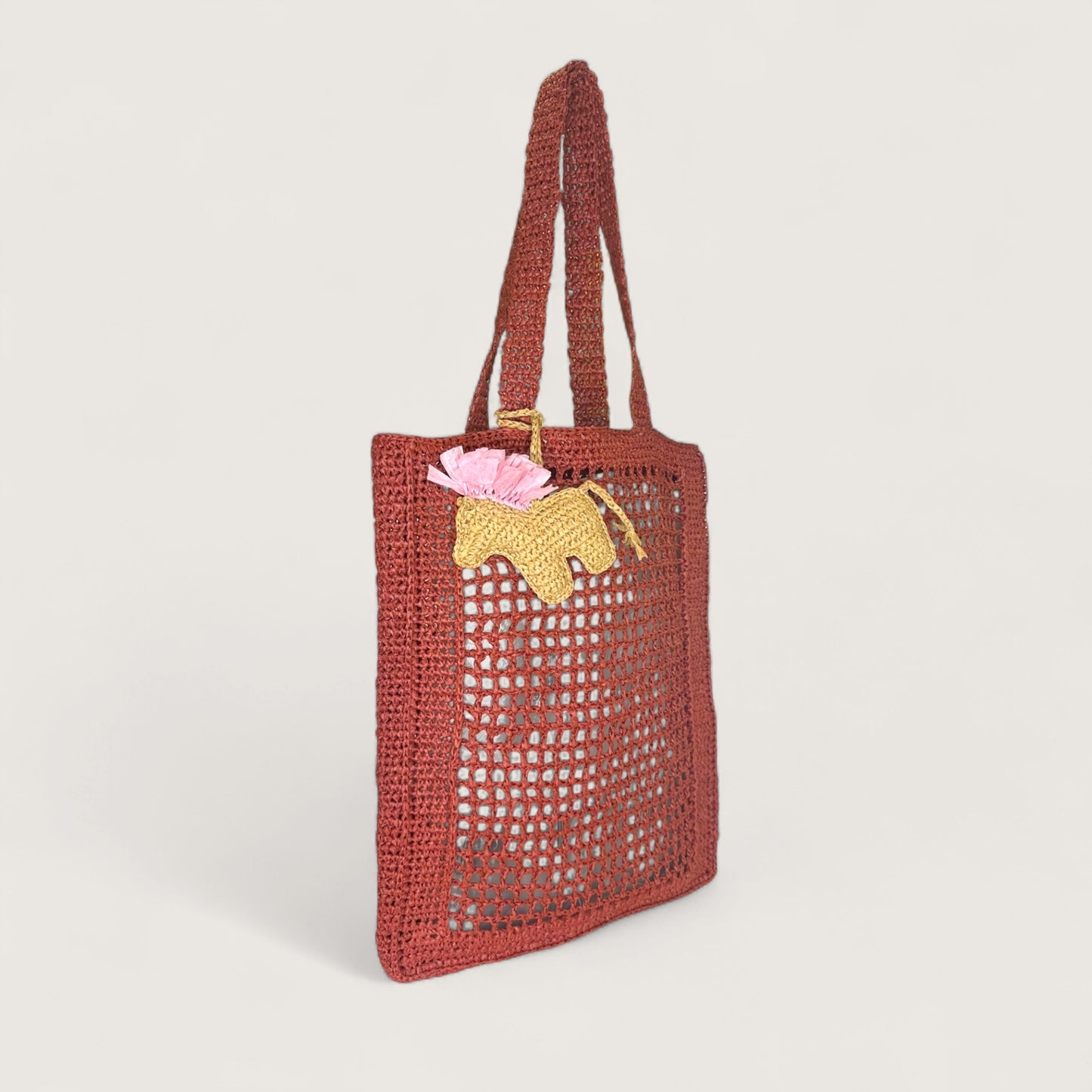 Сумка Butterfly Shopper LYU HM 2024.04 bordo rafia