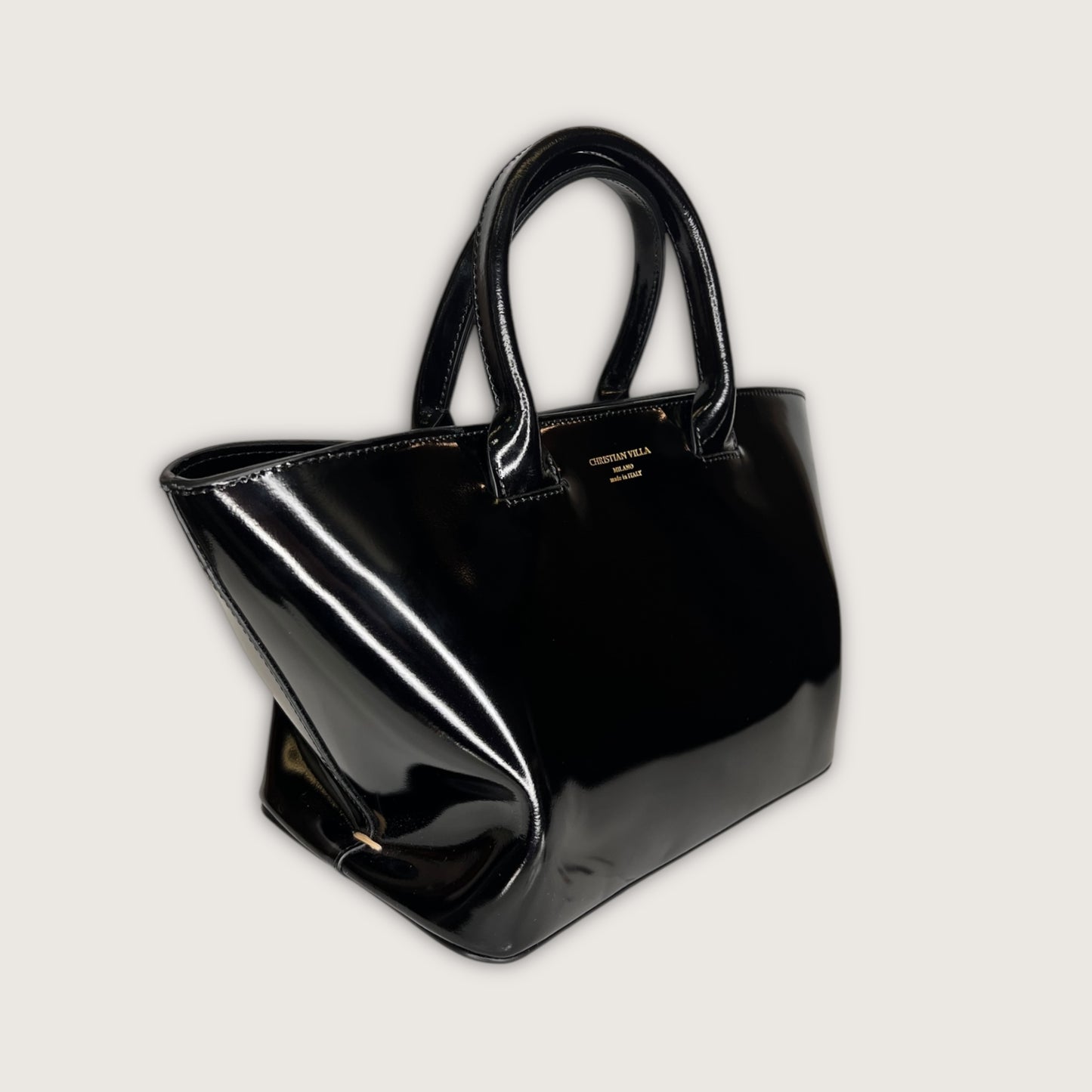 Сумка Christian Villa 06108 Bag Vitello Specchio Nero Microfirba Beige