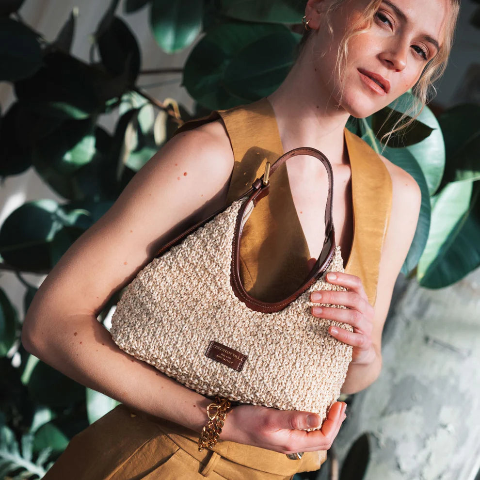 Сумка Christian Villa 06412 Bag Athene Castagna + Raffia Macrame
