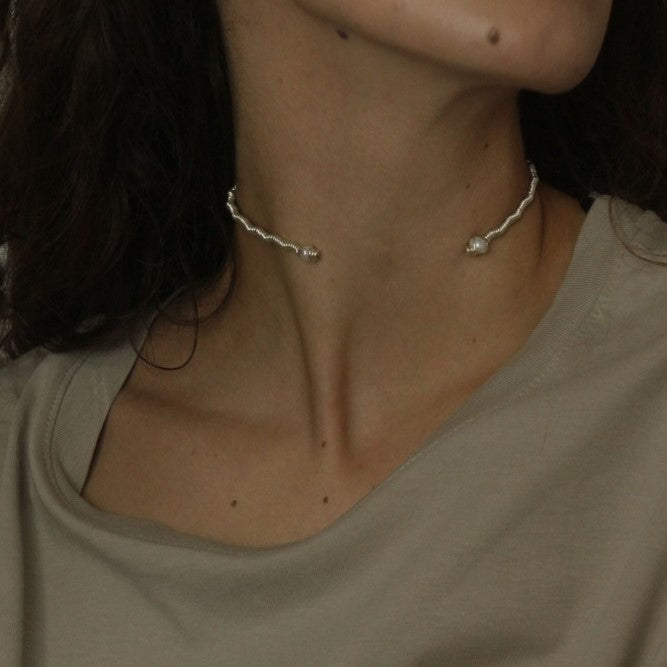Чокер Grains de Verre з дроту міні Сріб CHWS1