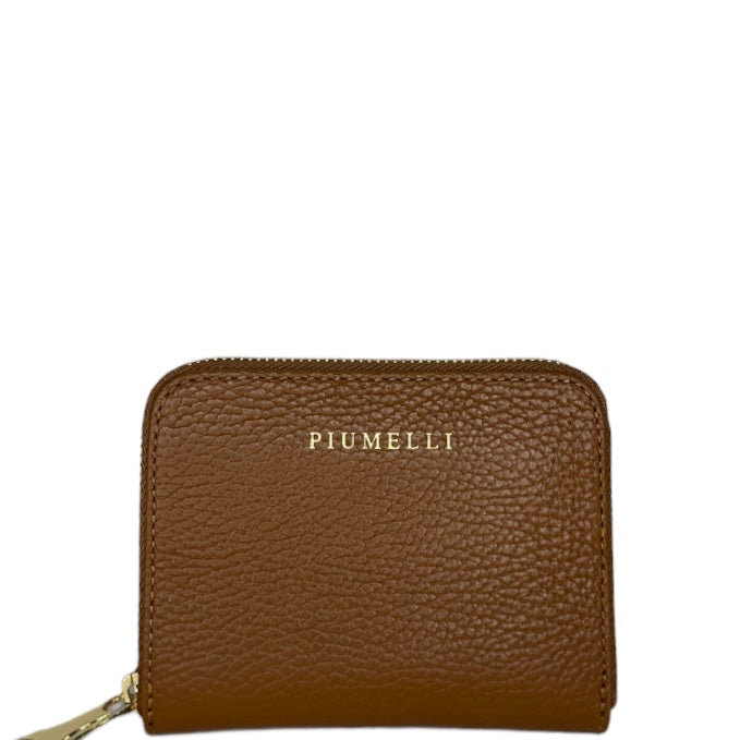 Коричневий італійський шкіряний жіночий гаманець Piumelli Demi_s D17 Tobacco