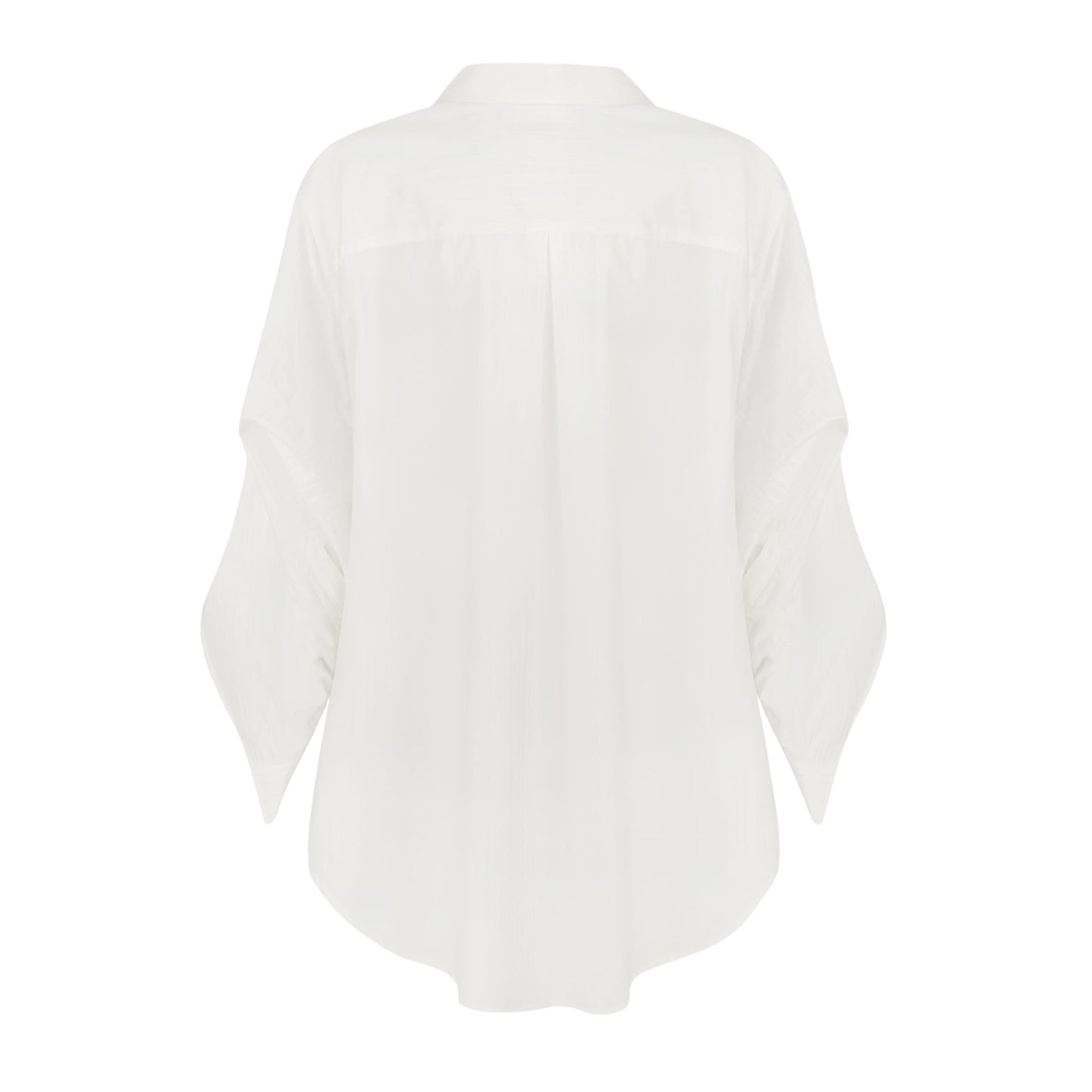 Сорочка Iambrand біла в полоску з асиметричним рукавом