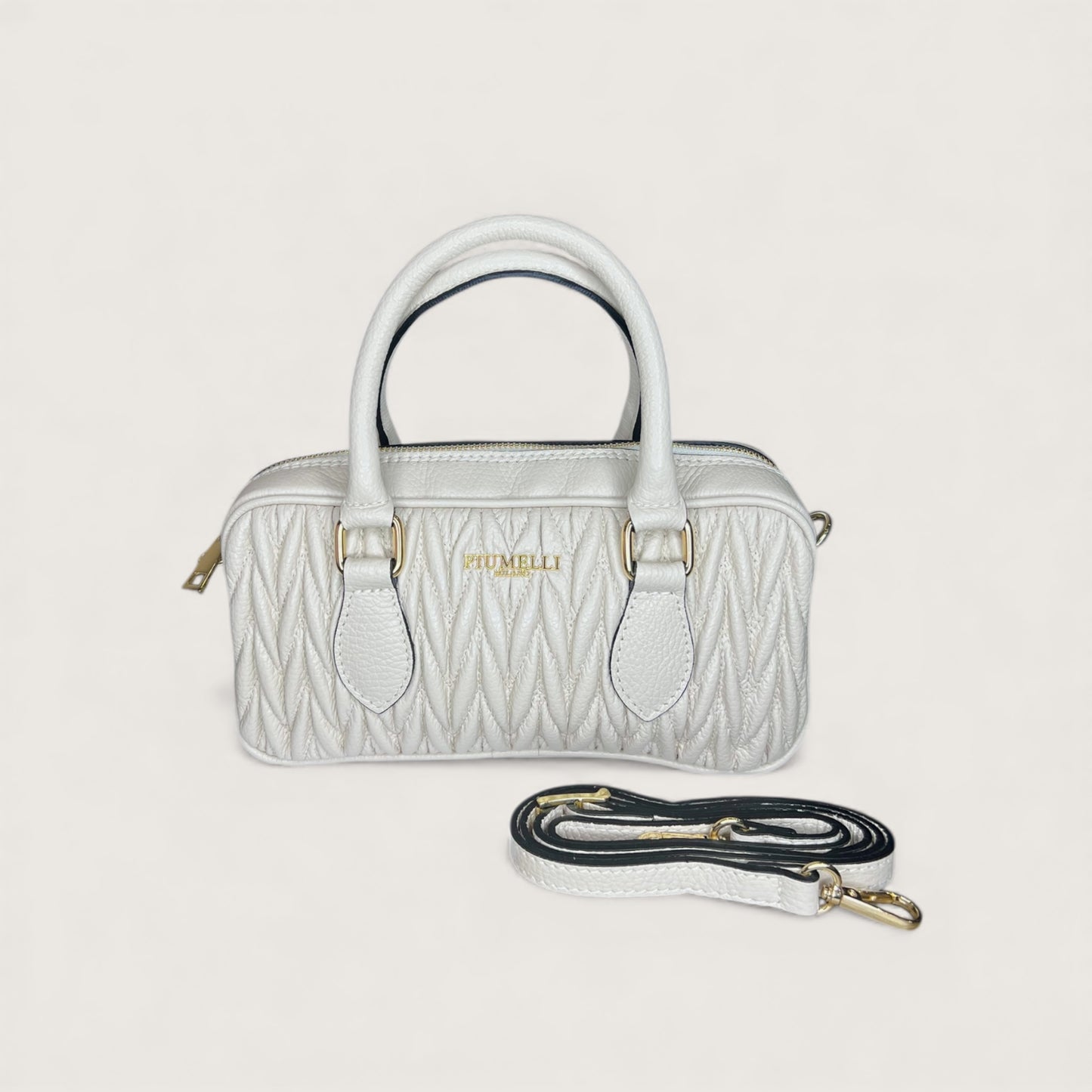 Біла італійська шкіряна жіноча сумка Piumelli Cecile D37 Off White