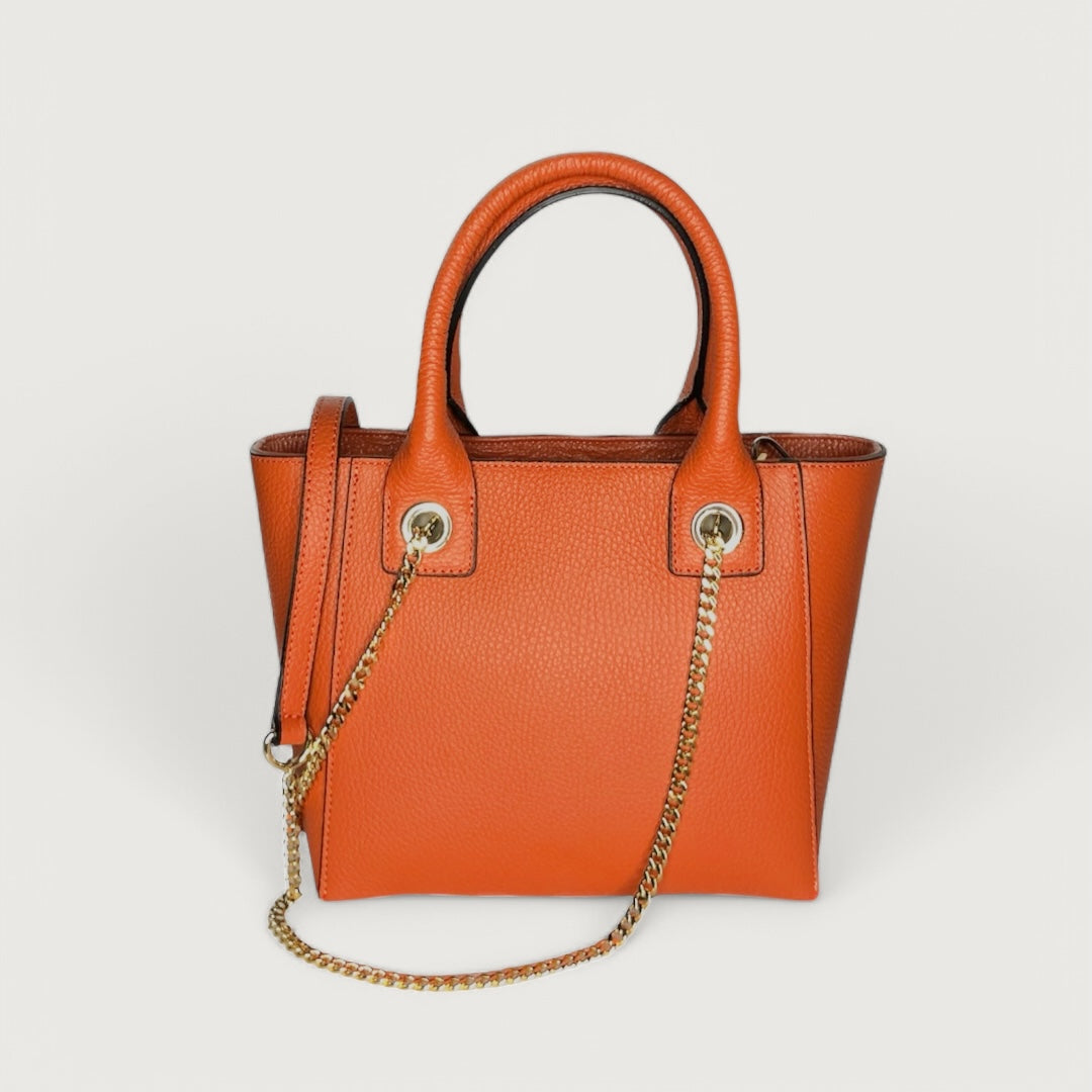 Помаранчева італійська шкіряна жіноча сумка Piumelli Clarissa letterine bag D35 Dark Orange