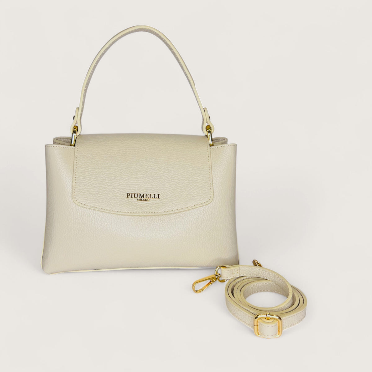 Біла італійська шкіряна жіноча сумка Piumelli Elysia D37 Off White