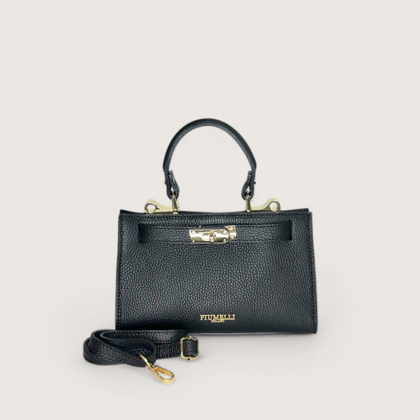Чорна італійська шкіряна жіноча сумка Piumelli Laine S Bag, D28 Black