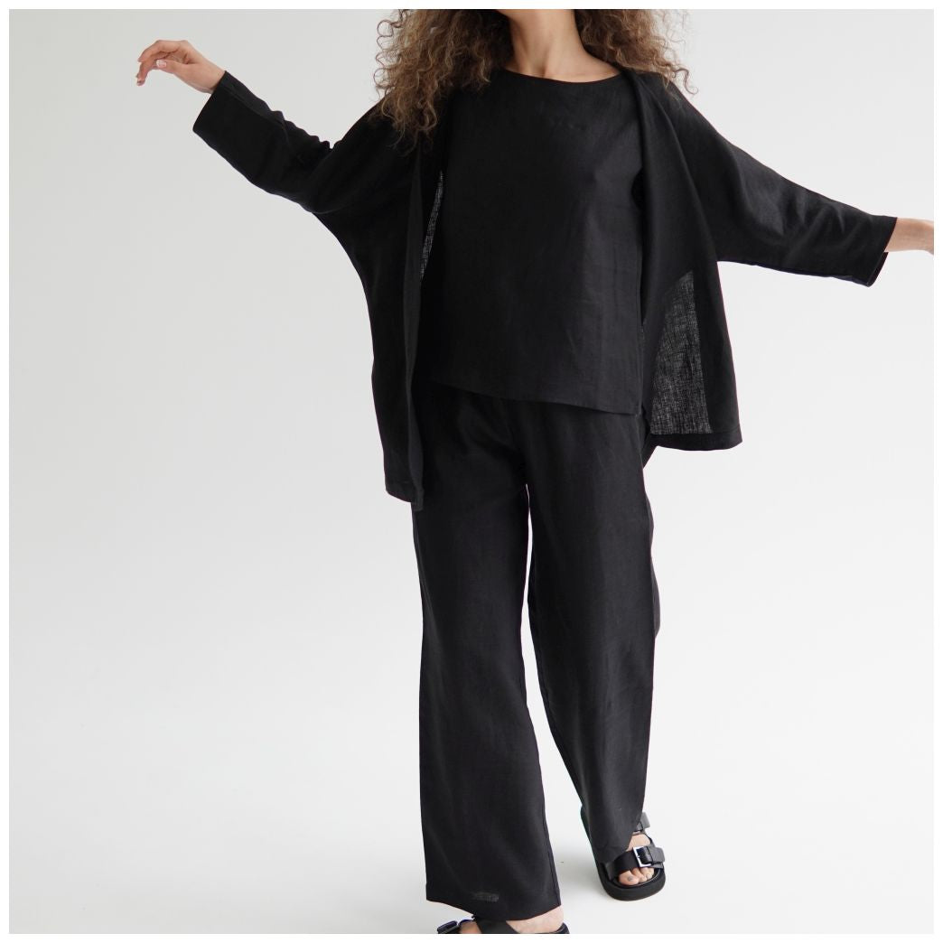 Костюм Etape EW 3 linen black брюки, топ, накидка