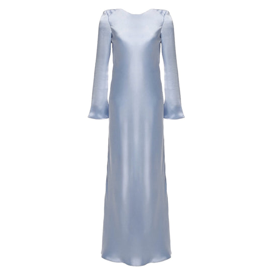 Сукня Rilassanti з перлиновим ґудзиком на спині (блакитна)