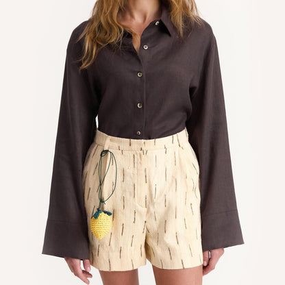 Сорочка Iambrand льон коричнева