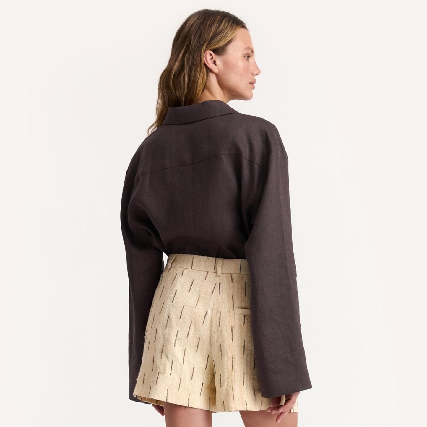 Сорочка Iambrand льон коричнева