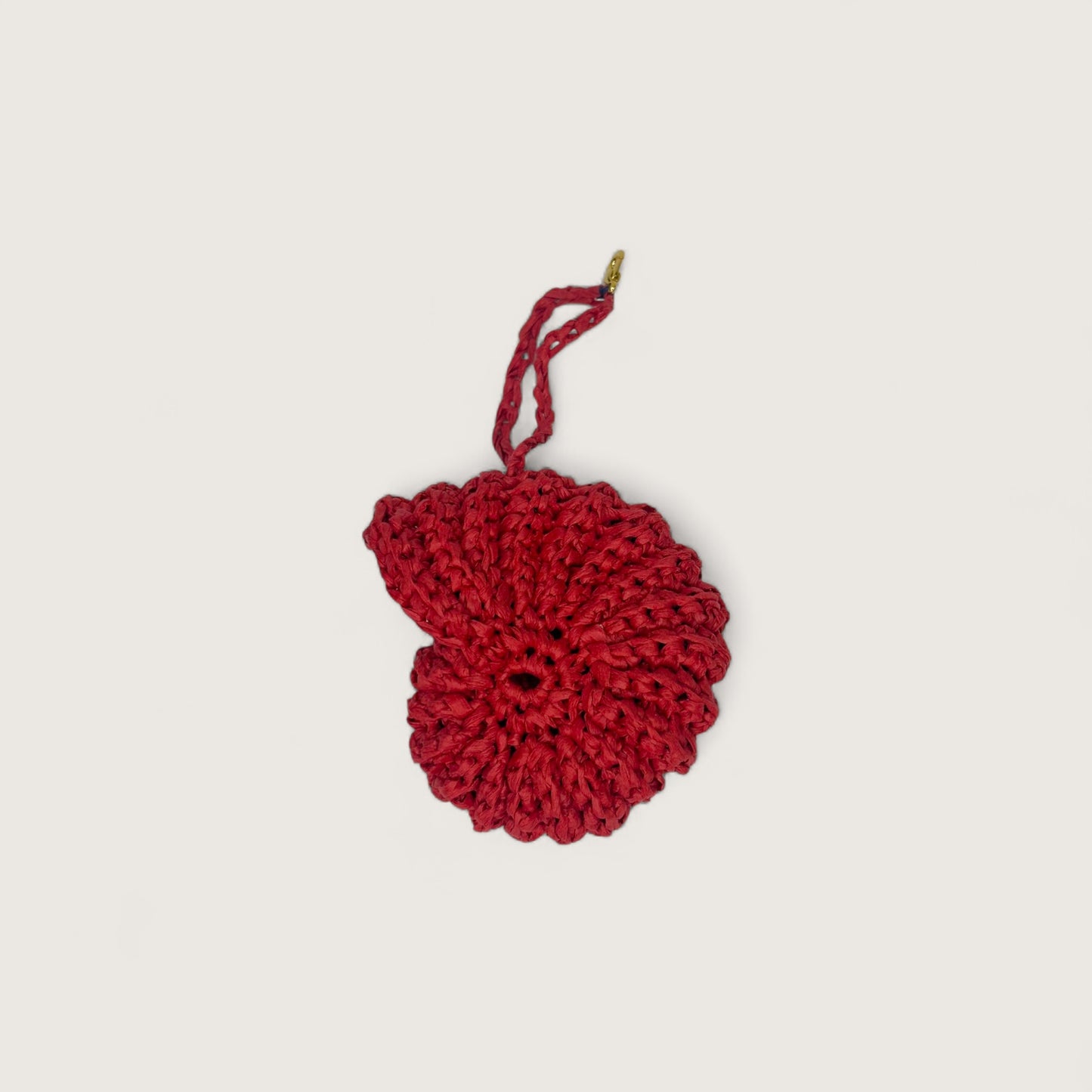 Брелок Butterfly rafia shell red