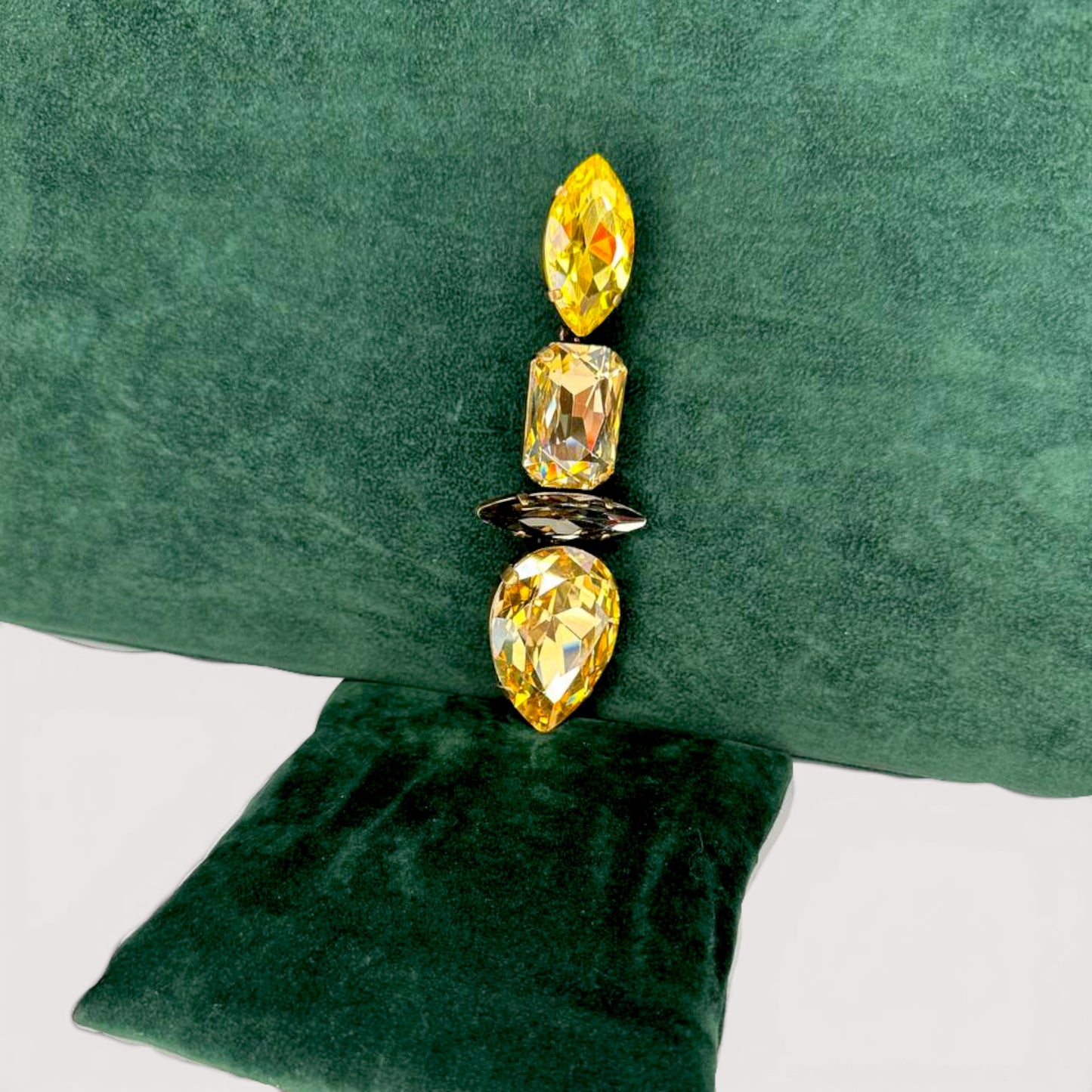 Брошка Vetro Antico AR 070870 yellow pyramid
