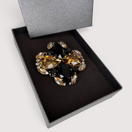 Брошка Vetro Antico AR 031150 yellow black brooch