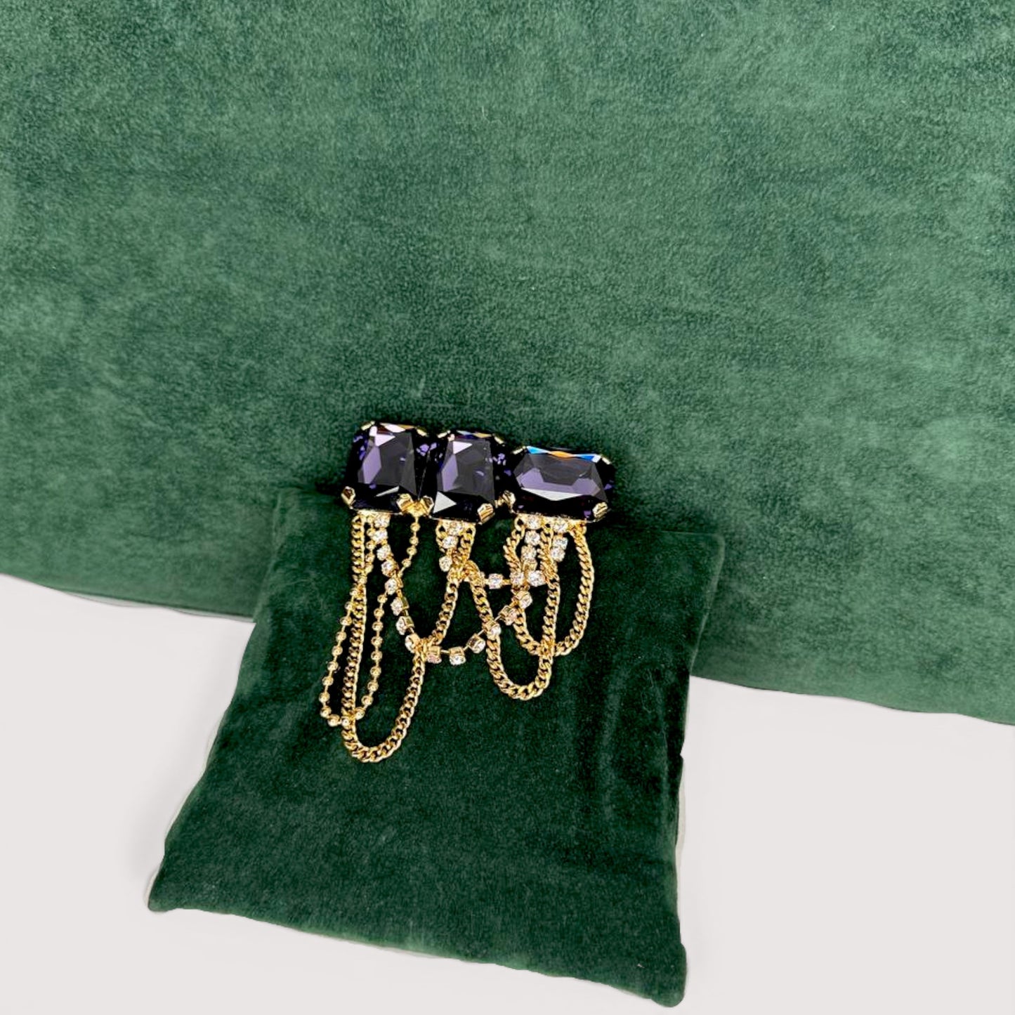 Брошка Vetro Antico AR 031132 purple chain epaulet