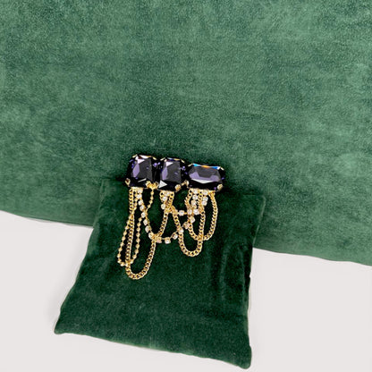 Брошка Vetro Antico AR 031132 purple chain epaulet