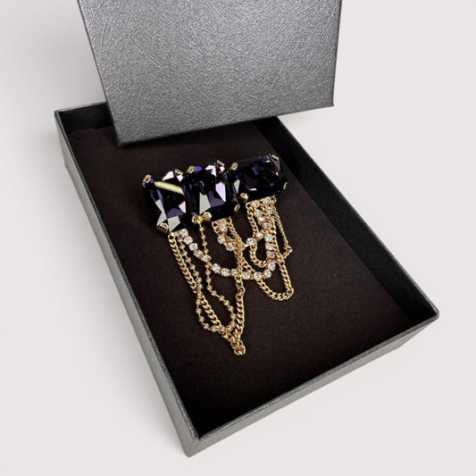 Брошка Vetro Antico AR 031132 purple chain epaulet