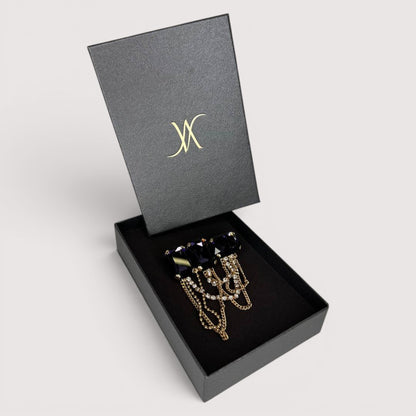 Брошка Vetro Antico AR 031132 purple chain epaulet