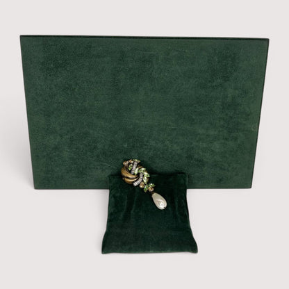 Брошка Vetro Antico AR 070864 green pearl pendant