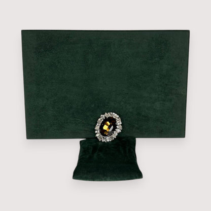 Брошка Vetro Antico AR 030891 khaki medallion