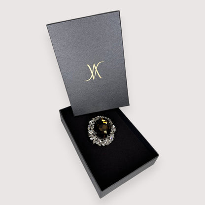 Брошка Vetro Antico AR 030891 khaki medallion