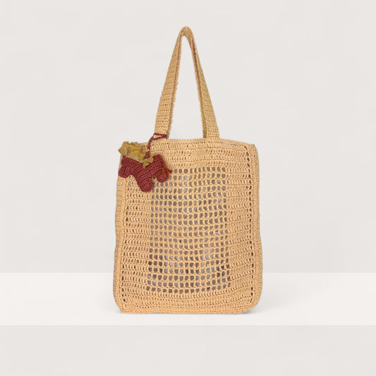 Сумка Butterfly Shopper LYU HM 2024.04 pale pink rafia