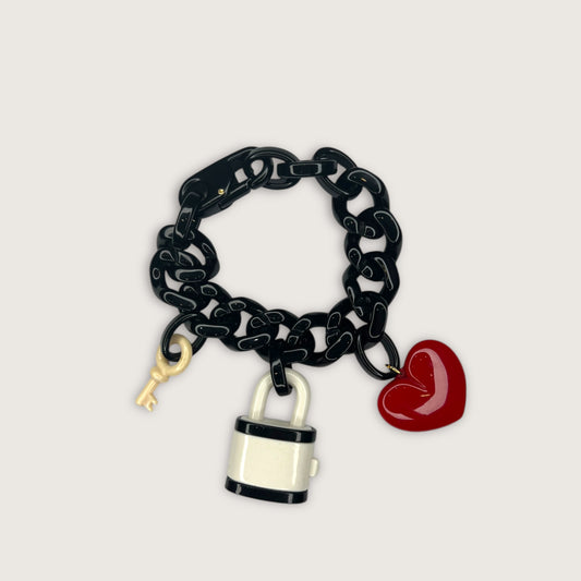 Браслет LA8 Labam 29986 red heart lock key