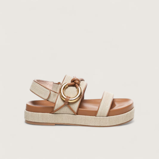 Бежеві італійські шкіряні жіночі босоніжки Coccinelle Carmy Smooth E4 SGI 18 01 01 552