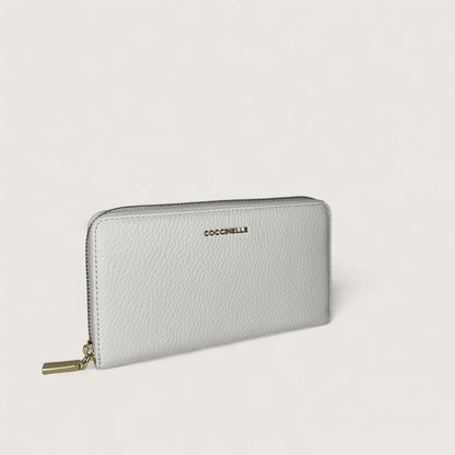 Білий італійський шкіряний жіночий гаманець Coccinelle Metallic Soft E2 MW5 11 32 01 H13