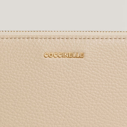 Бежевий італійський шкіряний жіночий гаманець Coccinelle Metallic Soft E2 MW5 11 32 01 N64