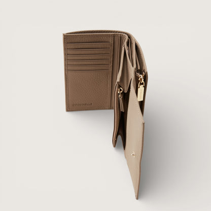 Італійський шкіряний жіночий гаманець Coccinelle Metallic Soft E2 MW5 11 66 01 N59 кольору тауп