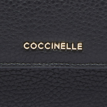 Чорний італійський шкіряний жіночий гаманець Coccinelle Metallic Soft E2 MW5 11 B8 01 001