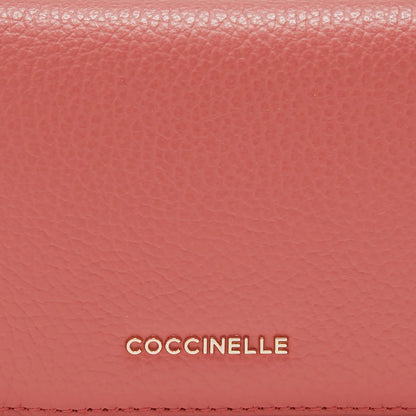 Вінтажно-рожевий італійський шкіряний жіночий гаманець Coccinelle Metallic Soft E2 MW5 11 D3 01 R56