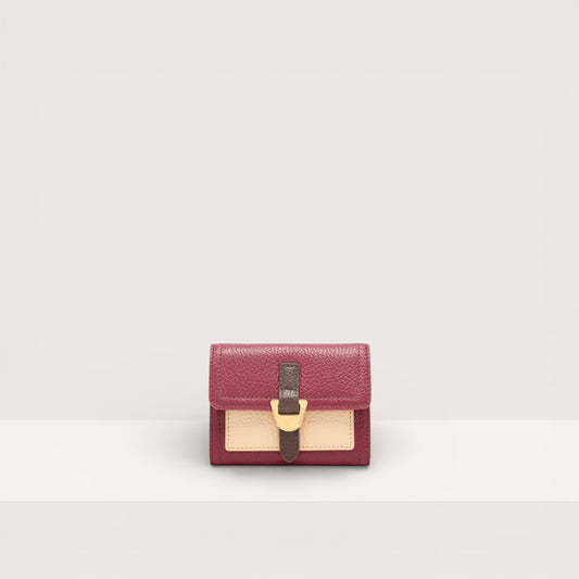 Бордовий італійський шкіряний жіночий гаманець Coccinelle Campus Tricolor E2 RIA 11 F0 01 373