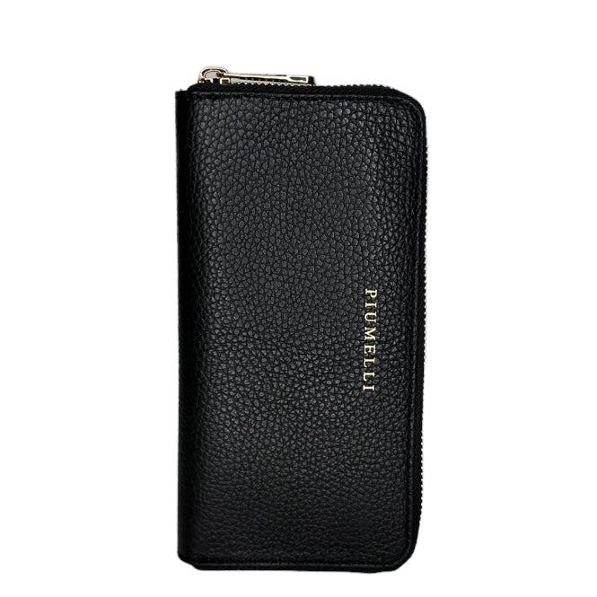 Чорний італійський шкіряний жіночий гаманець Piumelli Demi_l D28 Black