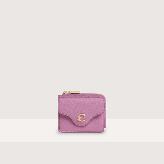Лавандовий італійський шкіряний жіночий кардхолдер Coccinelle C-Me E2 SSL 17 B6 21 P19