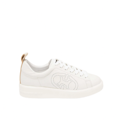 Білі італійські шкіряні жіночі кеди Coccinelle Monogram Perforee Sneakers E4 PWT 24 01 01 877