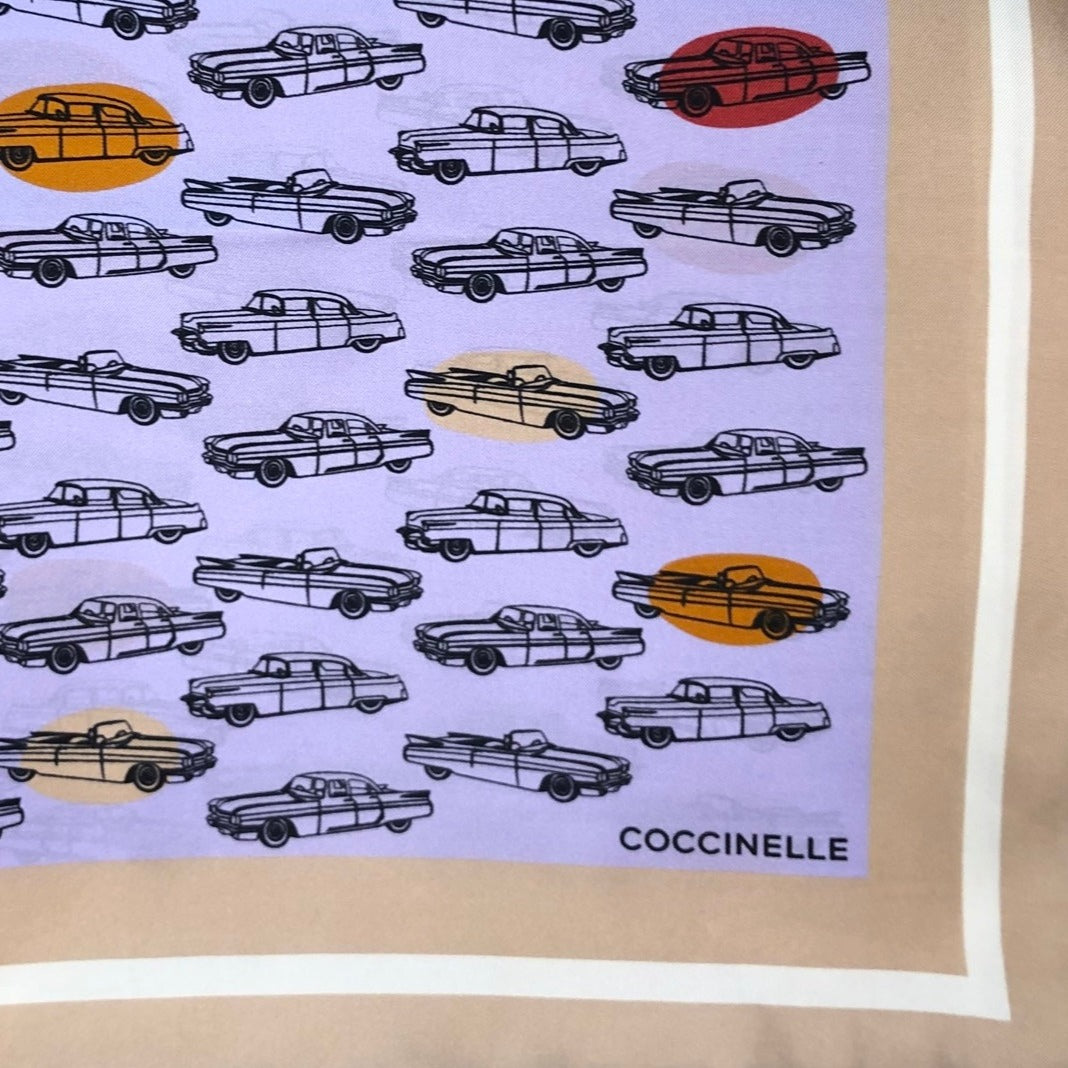 Лілова італійська шовкова жіноча хустка Coccinelle E7 NWV 38 01 01 M24