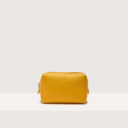 Жовта італійська шкіряна жіноча косметичка Coccinelle Trousse Maxi E5 MT5 25 F7 01 J19