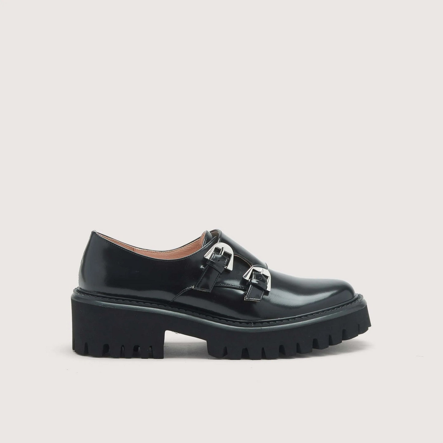 Чорні італійські шкіряні жіночі лофери Coccinelle Monk Strap Shiny Leather Noir RBI 38 01 01 001