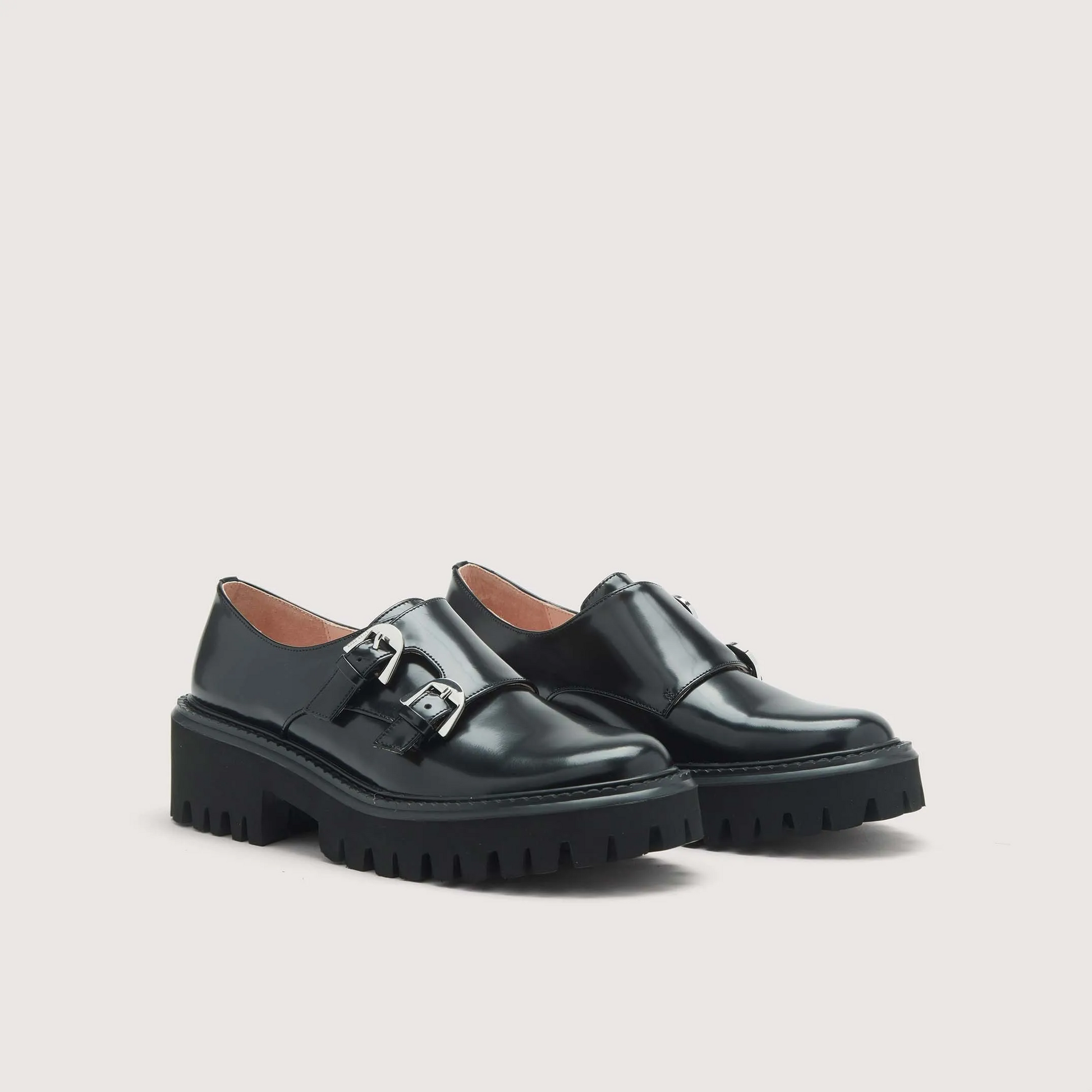 Чорні італійські шкіряні жіночі лофери Coccinelle Monk Strap Shiny Leather Noir RBI 38 01 01 001