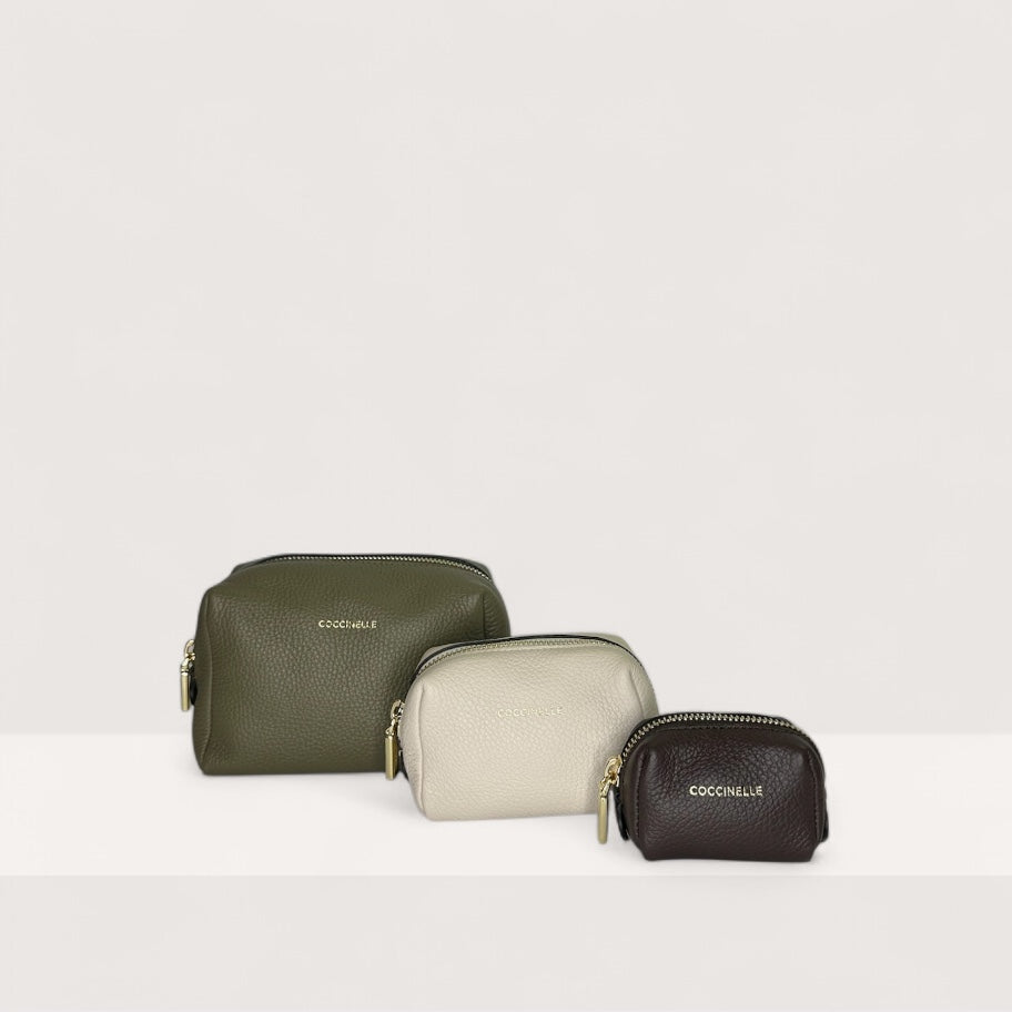 Мультиколор італійський шкіряний жіночий набір косметичок Coccinelle Trousse E5 MT5 25 F5 21 723