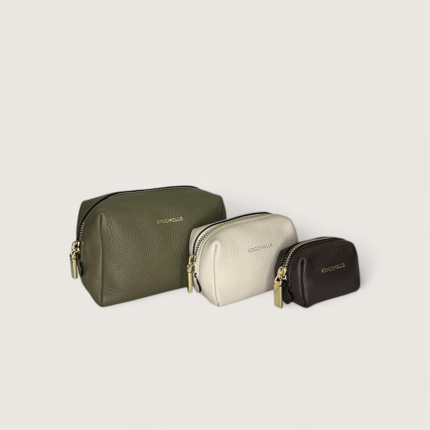 Мультиколор італійський шкіряний жіночий набір косметичок Coccinelle Trousse E5 MT5 25 F5 21 723