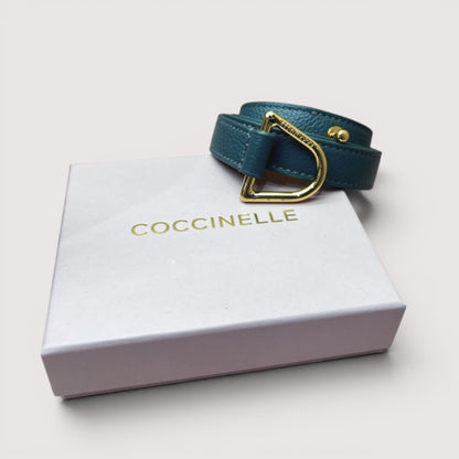Синій італійський шкіряний жіночий ремінь Coccinelle E3 IZ5 11 44 07 Y20