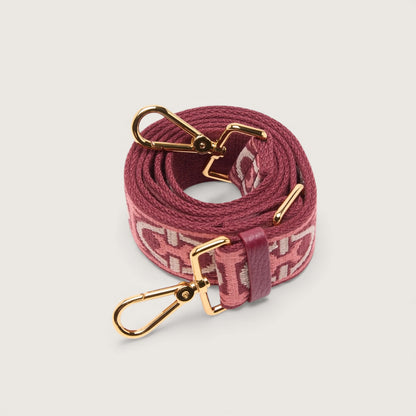 Бордовий італійський жіночий ремінь для сумки Coccinelle Monogram Tricolor E3 N24 68 25 21 740