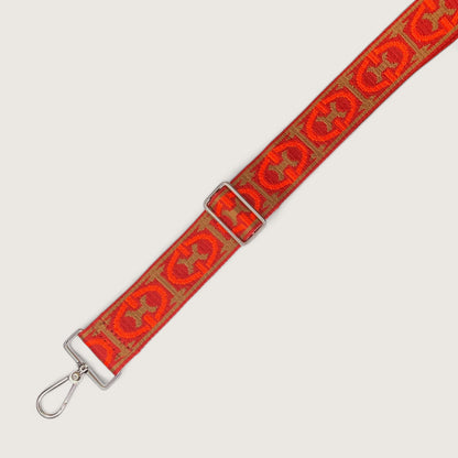 Червоний італійський жіночий ремінь для сумки Coccinelle Monogram Tricolor E3 N24 68 25 22 365