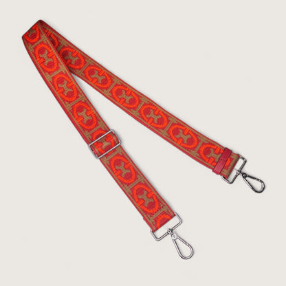 Червоний італійський жіночий ремінь для сумки Coccinelle Monogram Tricolor E3 N24 68 25 22 365