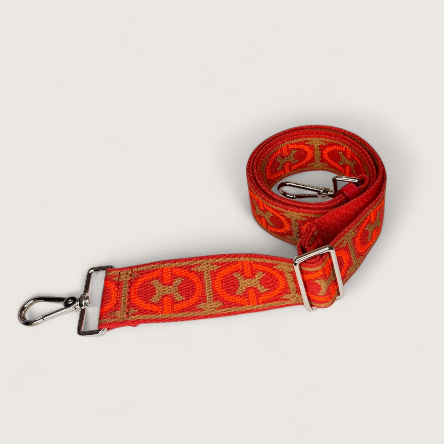 Червоний італійський жіночий ремінь для сумки Coccinelle Monogram Tricolor E3 N24 68 25 22 365