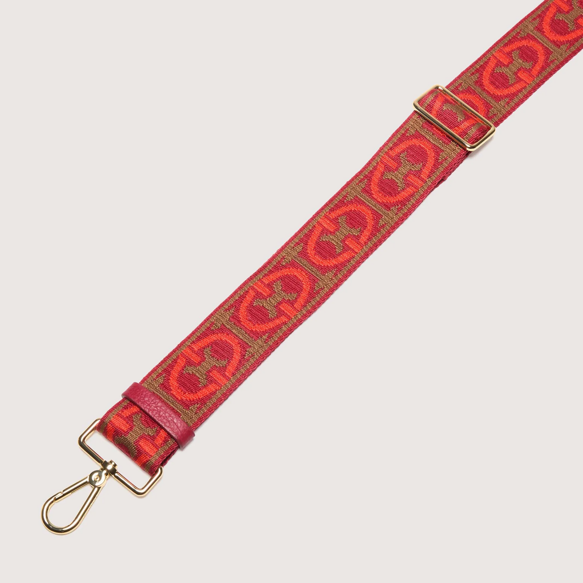 Червоний італійський жіночий ремінь для сумки Coccinelle Monogram Tricolor E3 N24 68 25 23 365