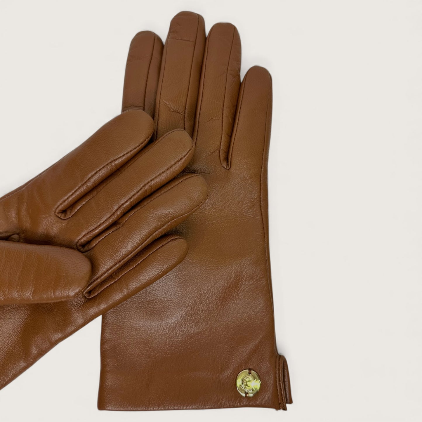 Коричневі італійські шкіряні жіночі рукавички Coccinelle C-Me E7 TSZ 41 01 01 W11