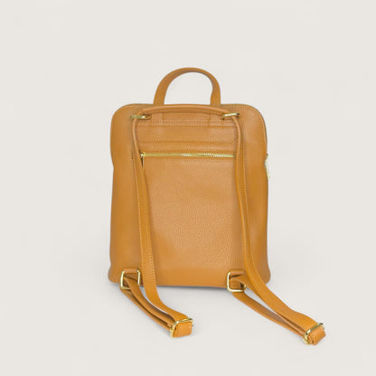 Карамельний італійський шкіряний жіночий рюкзак Piumelli Blair D44 Camel